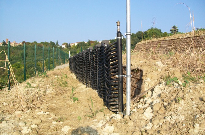 Impianto geotermico a palizzata